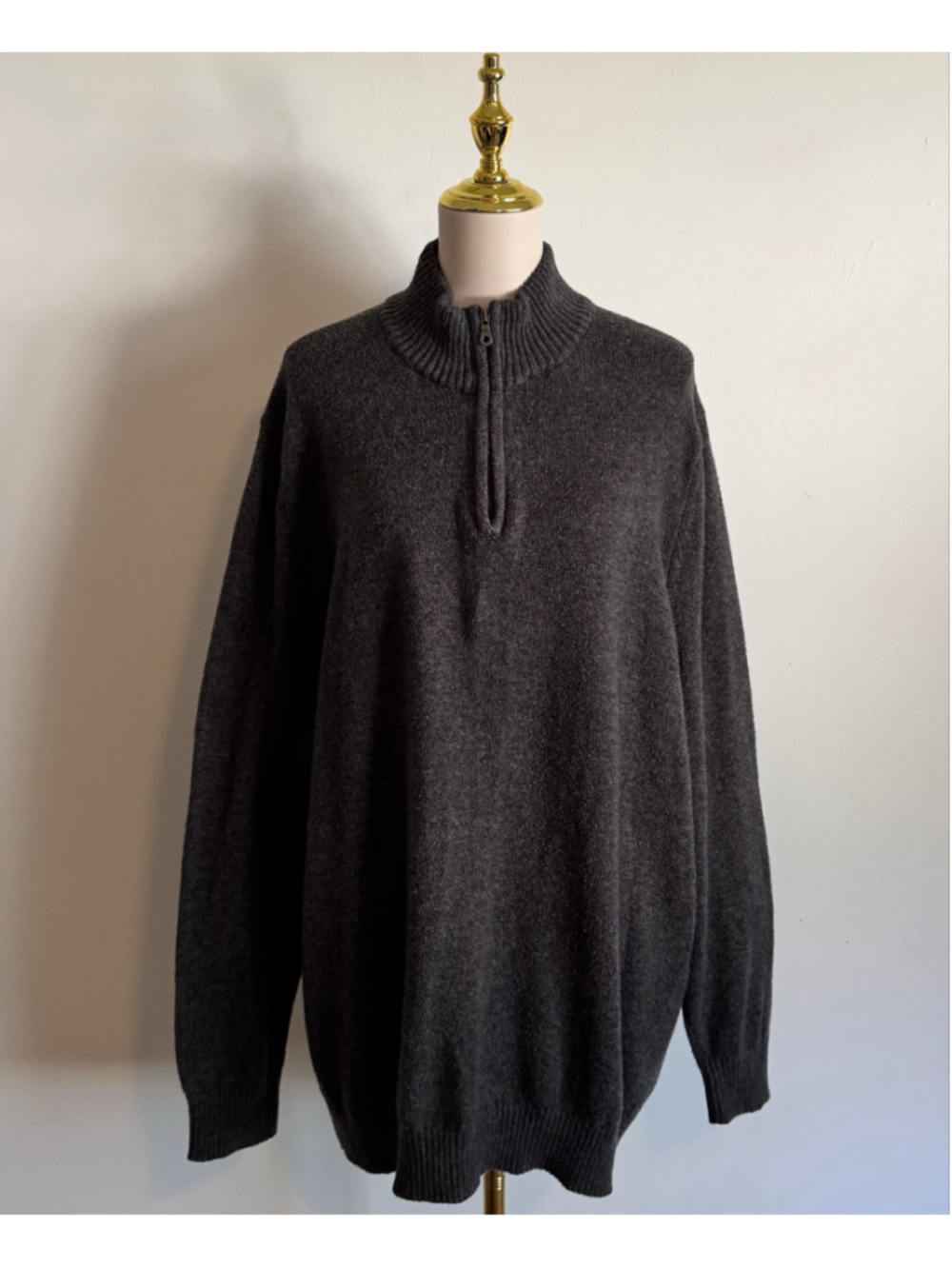 Men's Croft & Barrow Zip Up Sweater Grey 3XL